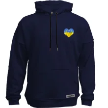 Худи без начеса Сердце из желто-голубых цветов (mini)