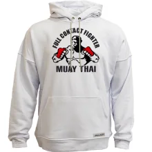 Худи без начеса Муай тай с бойцом и надписью «FULL CONTACT FIGHTER»