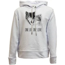 Детское худи без начеса с волками One Life One Love