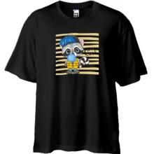 Футболка Oversize Baby raccoon in a cap