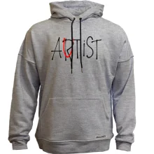 Худи без начеса с надписью Artist/autist
