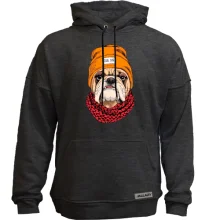 Худи без начеса с бульдогом (Cool dog)