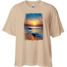 Футболка Oversize Sunset в рваной рамке
