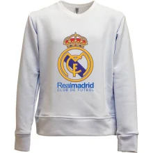 Детский свитшот без начеса с цветной эмблемой Real Madrid