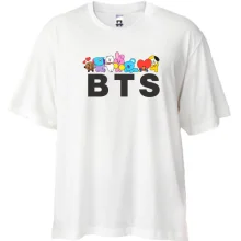 Футболка Oversize BTS (напис з іконками)