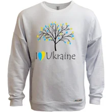 Світшот без начосу з деревом і написом «I love Ukraine»
