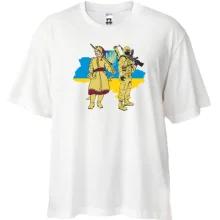 Футболка Oversize с казаком и украинским воином