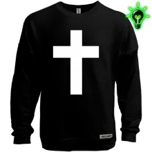 Свитшот без начеса с крестом (glow)