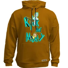 Худи без начеса Rick and Morty с персонажами в надписи
