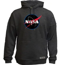 Худи без начеса с логотипом Nasa (black)