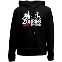 Детское худи без начеса Zombies hate fast food