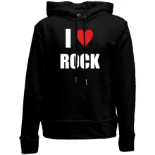 Детское худи без начеса I love Rock