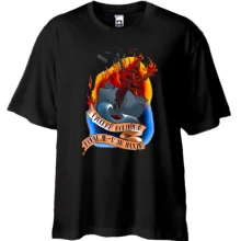Футболка Oversize Русский военный корабль... АРТ