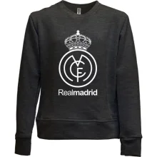 Детский свитшот без начеса с белой эмблемой Real Madrid