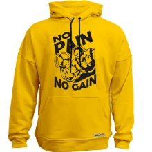 Худи без начеса с бодибилдером «No pain no gain»