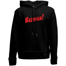 Дитяче худі без начосу Bazinga з червоним комікс-написом