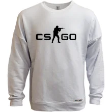 Свитшот без начеса с логотипом CS GO и бойцом