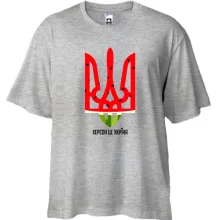 Футболка Oversize с тризубом-арбузом 