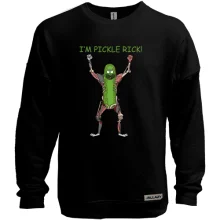 Свитшот без начеса с Огурчиком Риком и надписью «I'm Pickle Rick»