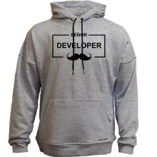 Худи без начеса с надписью "Senior Developer"