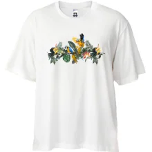 Футболка Oversize с попугаями Ара