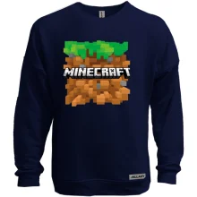 Свитшот без начеса с блоком земли и логотипом Minecraft