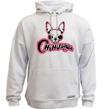 Худи без начеса с чихуахуа и розовой надписью «CHIHUAHUA»