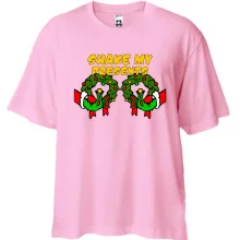 Футболка Oversize с новогодними венками 