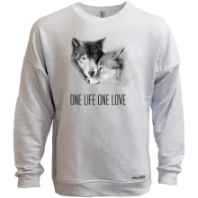 Світшот без начосу з вовками One Life One Love