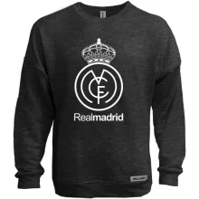 Світшот без начосу з білою емблемою Real Madrid