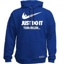 Худи без начеса с надписью Just do it Tomorrow