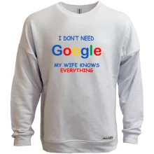 Світшот без начосу I dont need Google