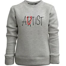 Детский свитшот без начеса с надписью Artist/autist