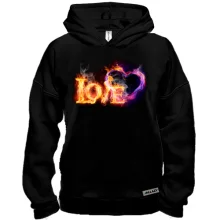 Худі BASE з вогненним написом Love