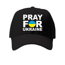Дитяча кепка з написом «Pray for Ukraine» у синьо-жовтому колі