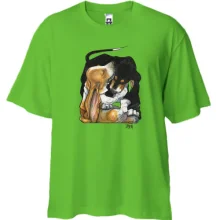 Футболка Oversize с двумя пёсиками
