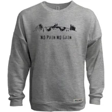Світшот без начосу з атлетом зі штангою «No pain no gain»