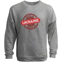 Світшот без начосу з червоним штампом «Made in Ukraine»