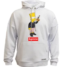 Худи без начеса Барт Симпсон с надписью Supreme