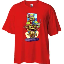 Футболка Oversize з черепашками з м.ф Черепашки Ніндзя)