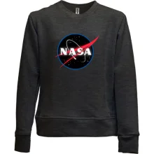 Детский свитшот без начеса с логотипом Nasa (black)