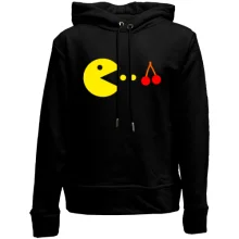 Детское худи без начеса Pacman с вишней