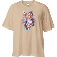 Футболка Oversize з мамою, дитиною та написом LOVE