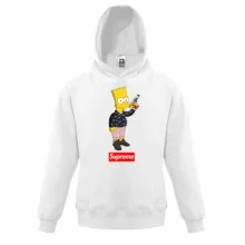 Детская толстовка Барт Симпсон с надписью Supreme