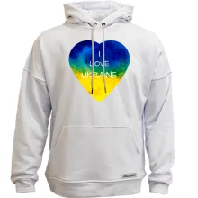 Худи без начеса "I love Ukraine" на сердце