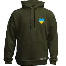 Худи без начеса с украинским сердцем