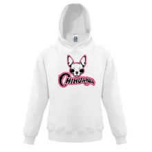 Детская толстовка с чихуахуа и розовой надписью «CHIHUAHUA»