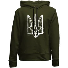 Детское худи без начеса с тризубом со штрихами