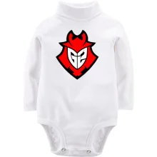 Детское боди с длинным рукавом G2 eSports (красный лого)