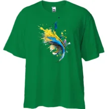 Футболка Oversize с желто-синими брызгами (2)